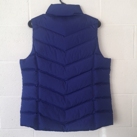 Lands End Blue Medium Silver Premium Down 600 Fill Power Zip up Vest jac… - Picture 5 of 8